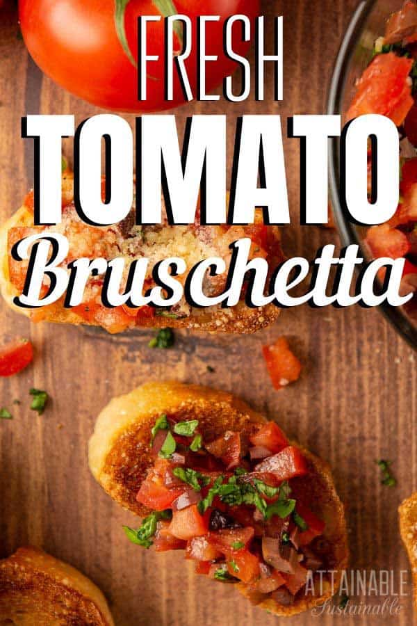 番茄BRUSCHETTA从上方