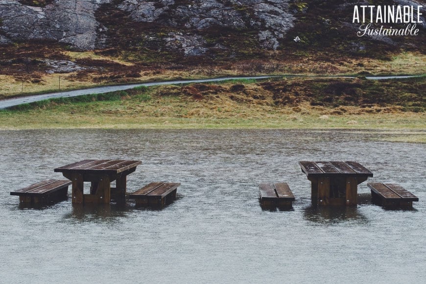 被淹没的野餐表