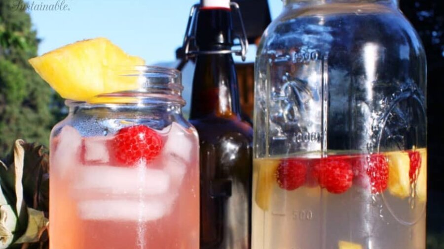 pink drink with raspberries