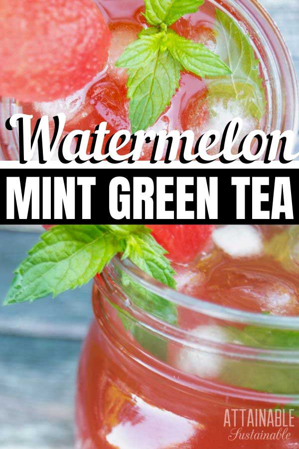 watermelon iced tea recipe in a ball jar