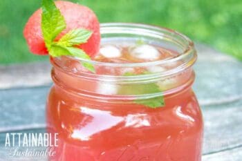 watermelon iced tea recipe in a ball jar